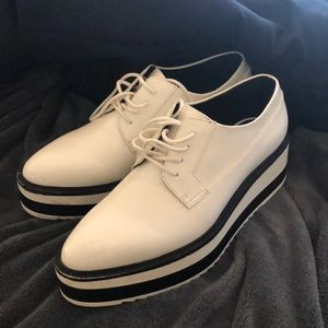Zara platform pointed toe loafers
